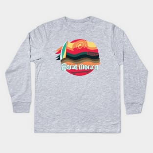 Santa Monica surf and skate paradise Kids Long Sleeve T-Shirt